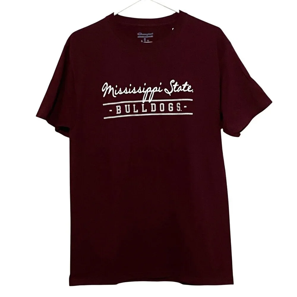 Champion Mississippi State Mens T-Shirt M Maroon Red College Sports Student Fan - Picture 2 of 6
